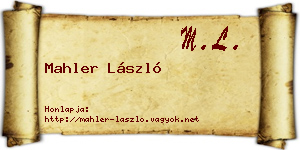 Mahler László névjegykártya