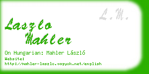 laszlo mahler business card