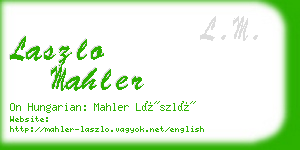 laszlo mahler business card
